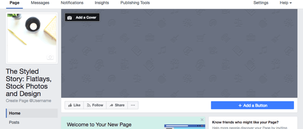 Load your profile picture to your new Facebook business page.