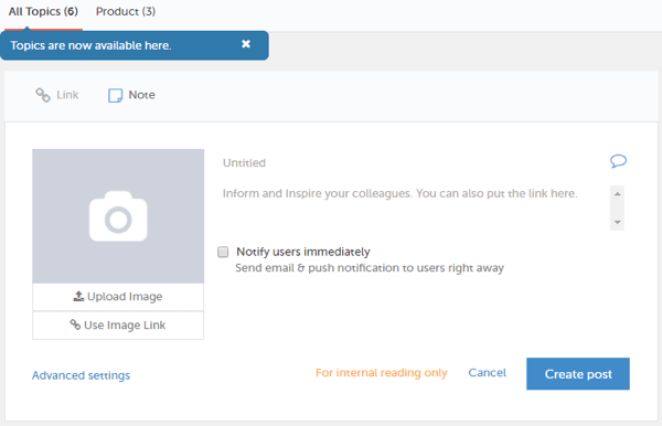 Smarp lets admins push content to your team's news feed, where they can view and share it.