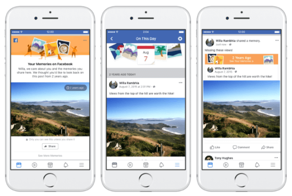 Facebook announces new ways to share memories with friends.