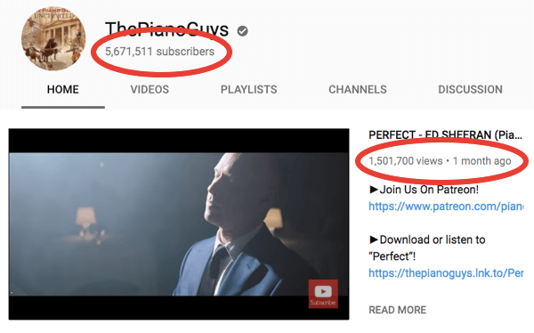 Derral helped The Piano Guys gain over 1 million subscribers on YouTube.