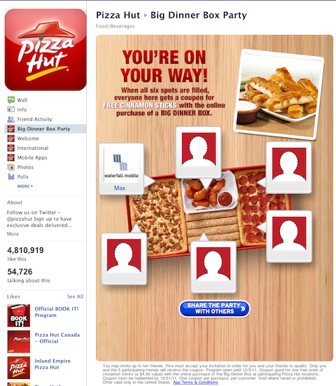 pizzahut incentivized share