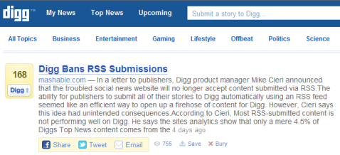 digg bans rss