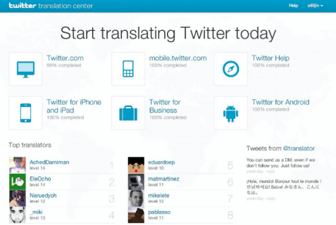 twitter translation center