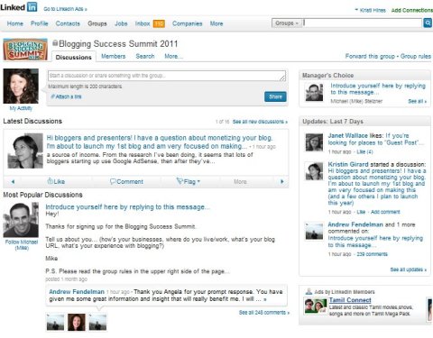 private linkedIn group