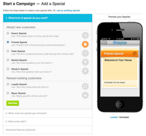 foursquare specials