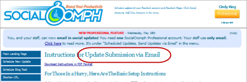 socialoomph email updates