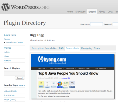 wordpress digg digg