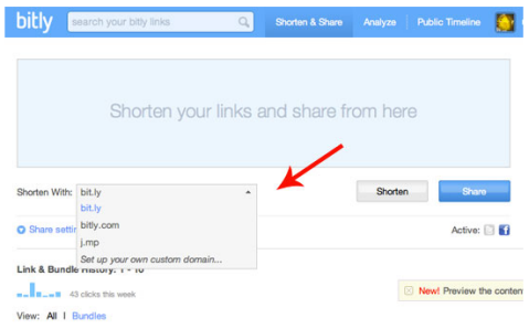 bitly custom domain