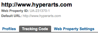 GA Tracking Code Tab