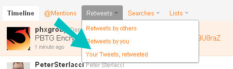 twitter retweets menu