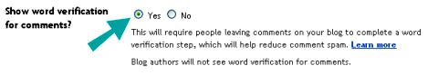 Blogger word verification