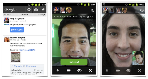 google+ hangouts on phones