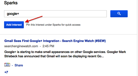 google+ sparks