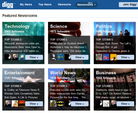 digg newsrooms