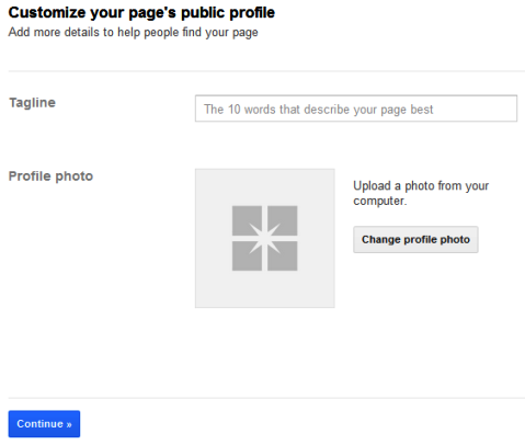 Google+ Pages - Tagline and Profile Photo