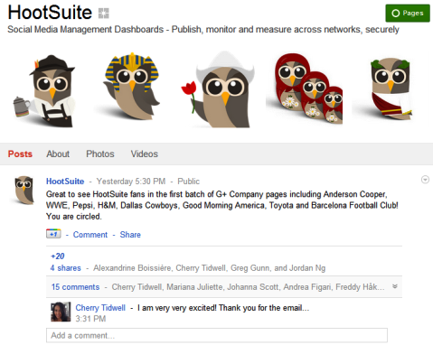 Google+ Pages - HootSuite