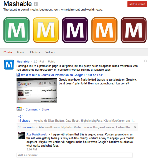 Google+ Pages - Mashable
