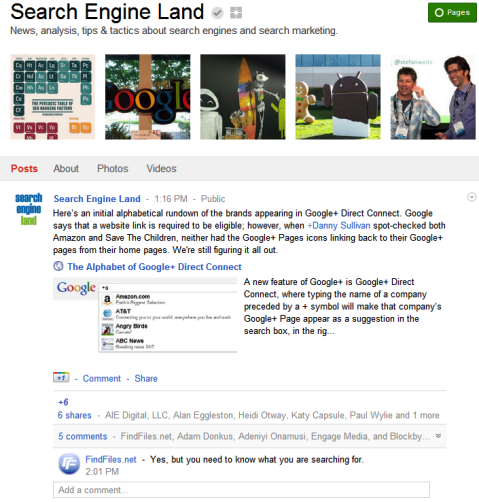 Google+ Pages - Search Engine Land