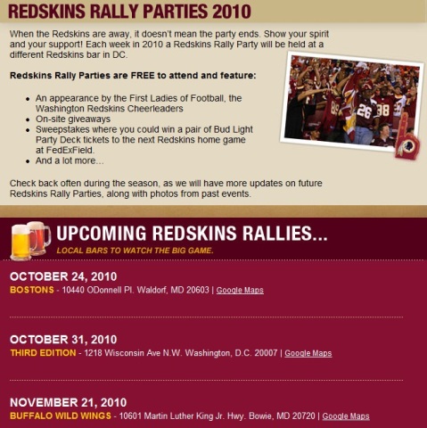 redskins rallies