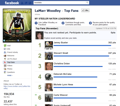 Top fans facebook