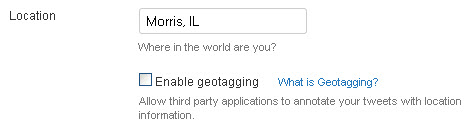 Twitter geotagging
