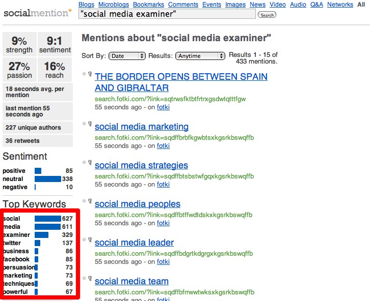 social mention search