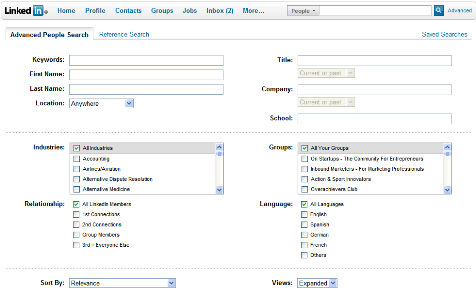 linkedin advanced search