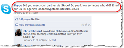Skype auf Facebook