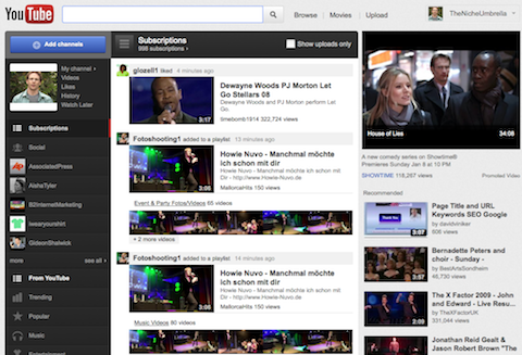 youtube homepage