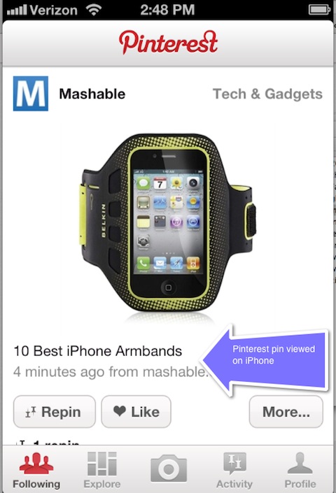 pinterest on iphone