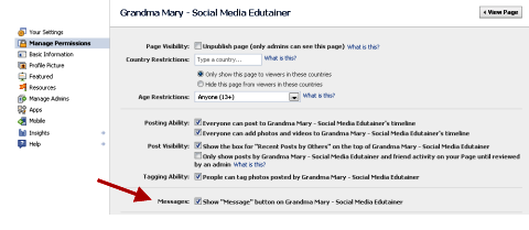 manage permissions area