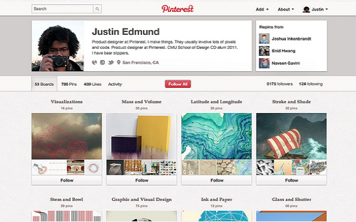 new pinterest profile