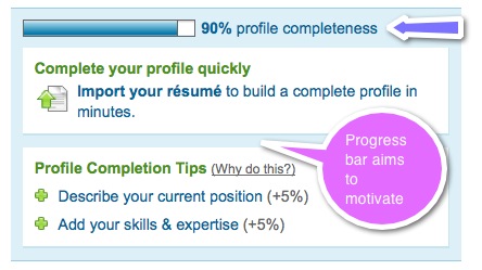 linkedin progress bar