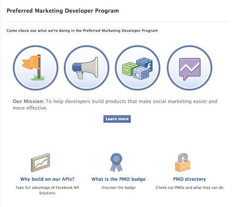 facebook preferred marketing developer program