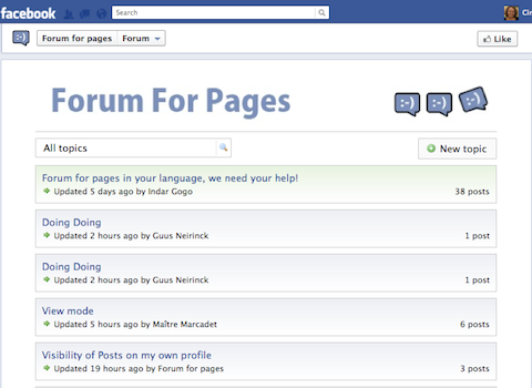 forum for pages