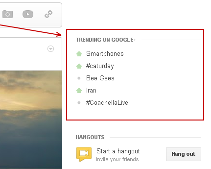 trending on google+