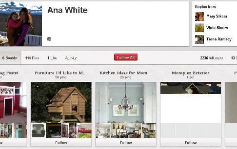 ana white pinterest page