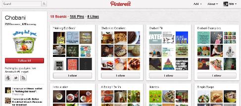 chobani pinterest profile