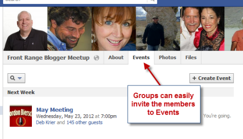 Facebook Gruppenveranstaltungen