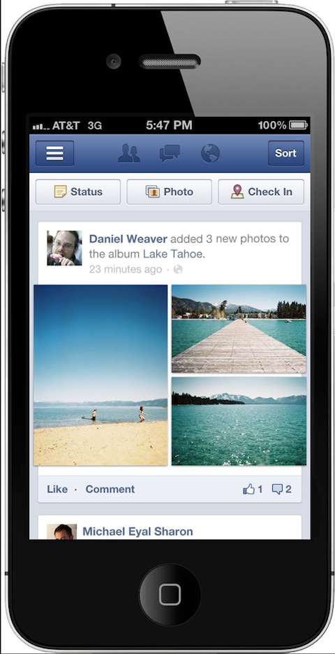 facebook photo shares on mobile