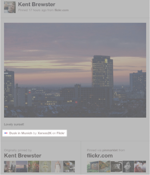 flickr attribution on pinterest