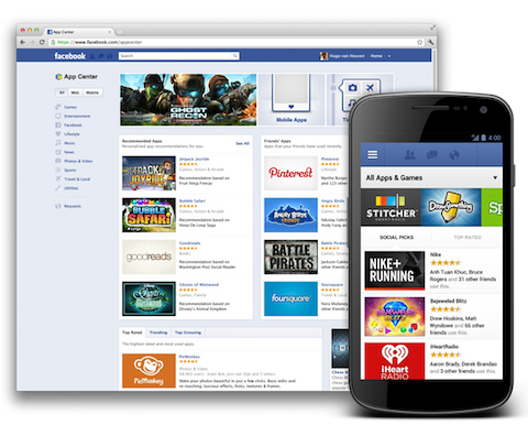 facebook app center