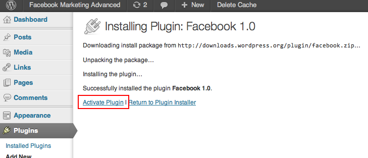 activate plugin