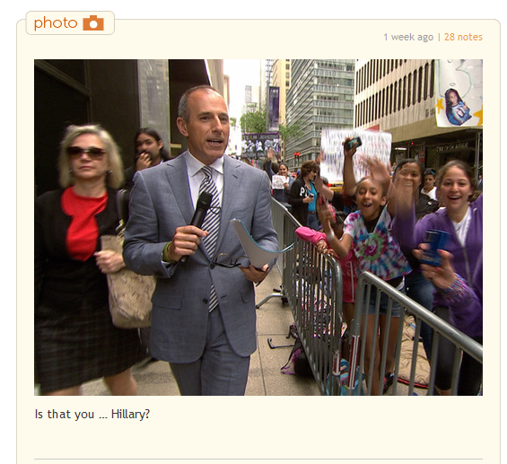 today show hillary sighting