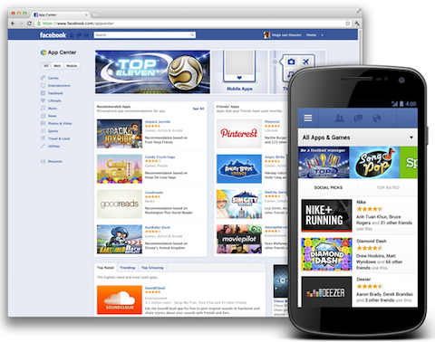 facebook app center