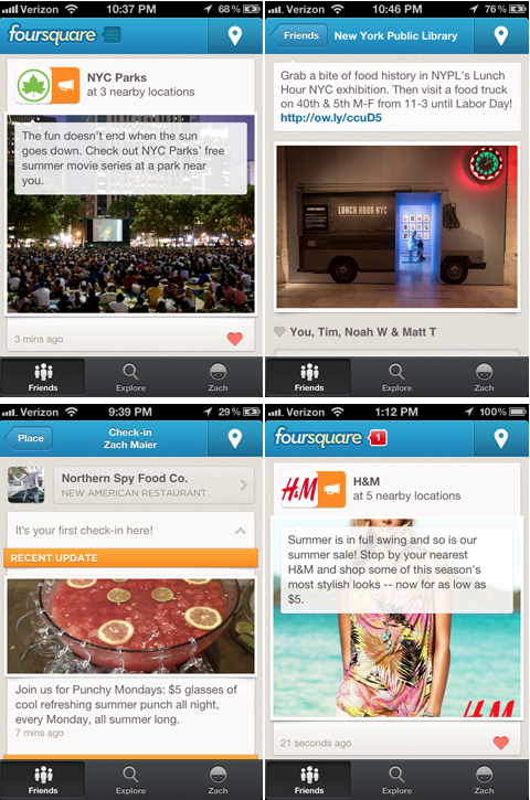 foursquare local updates