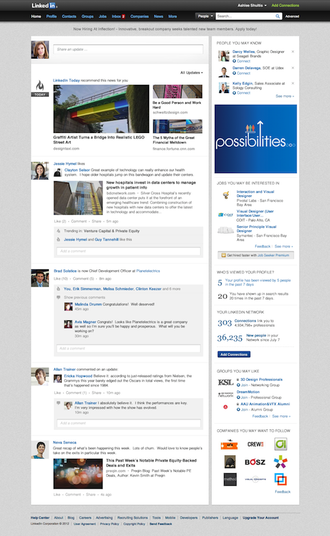 linkedin simpler home page