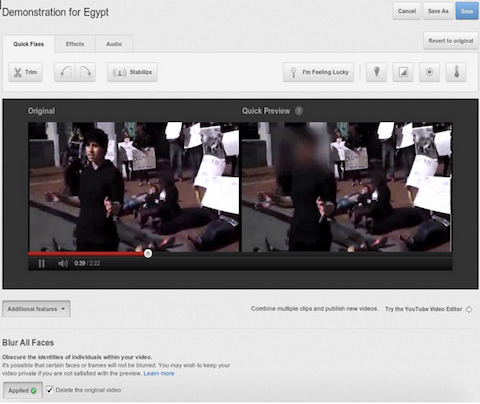 youtube face blurring tool