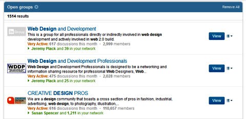 linkedin groups web design