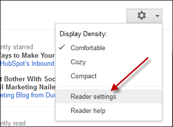 google reader settings